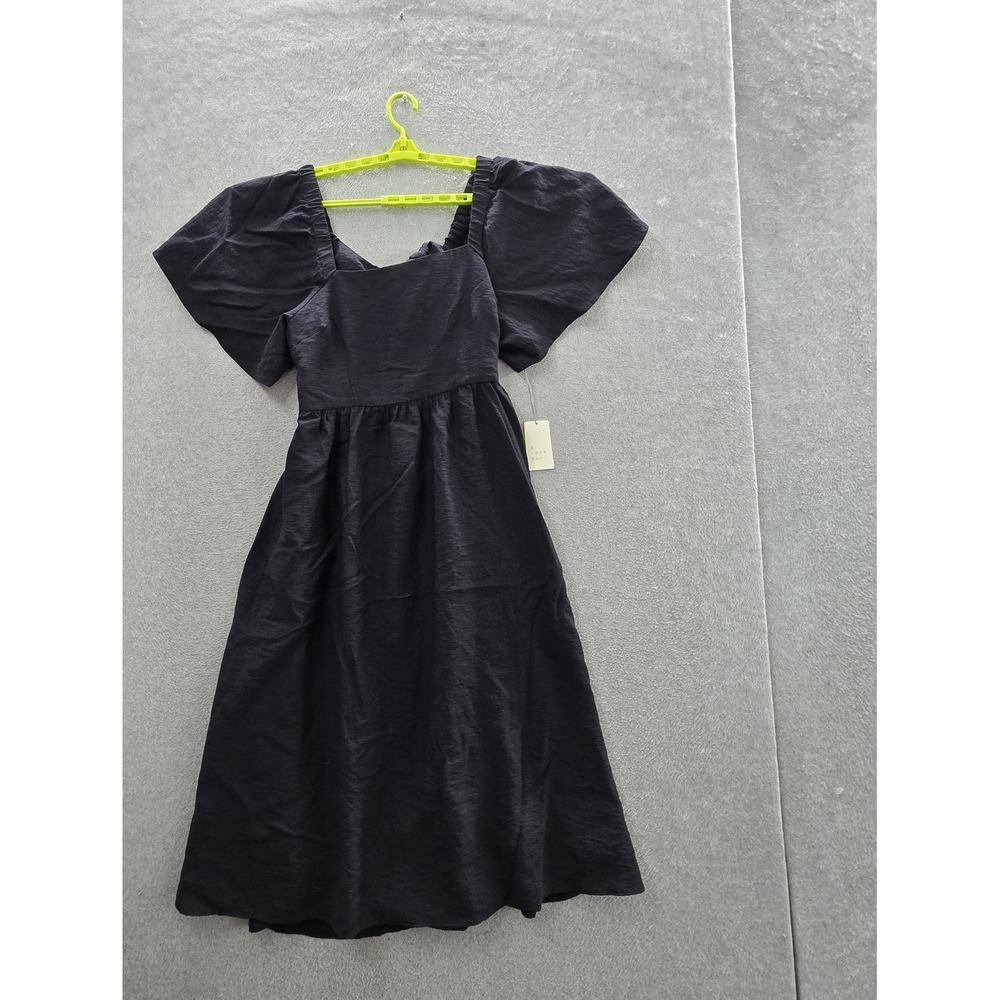 A New Day Women Dress XXL Black  Fit & Flare Milkmaid Witchy Grunge NWT